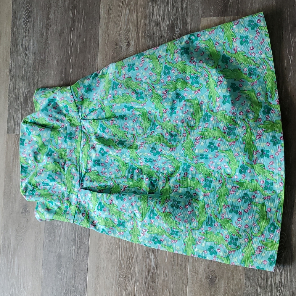 Lilly Pulitzer Strapless Dress in Green and Pink Floral